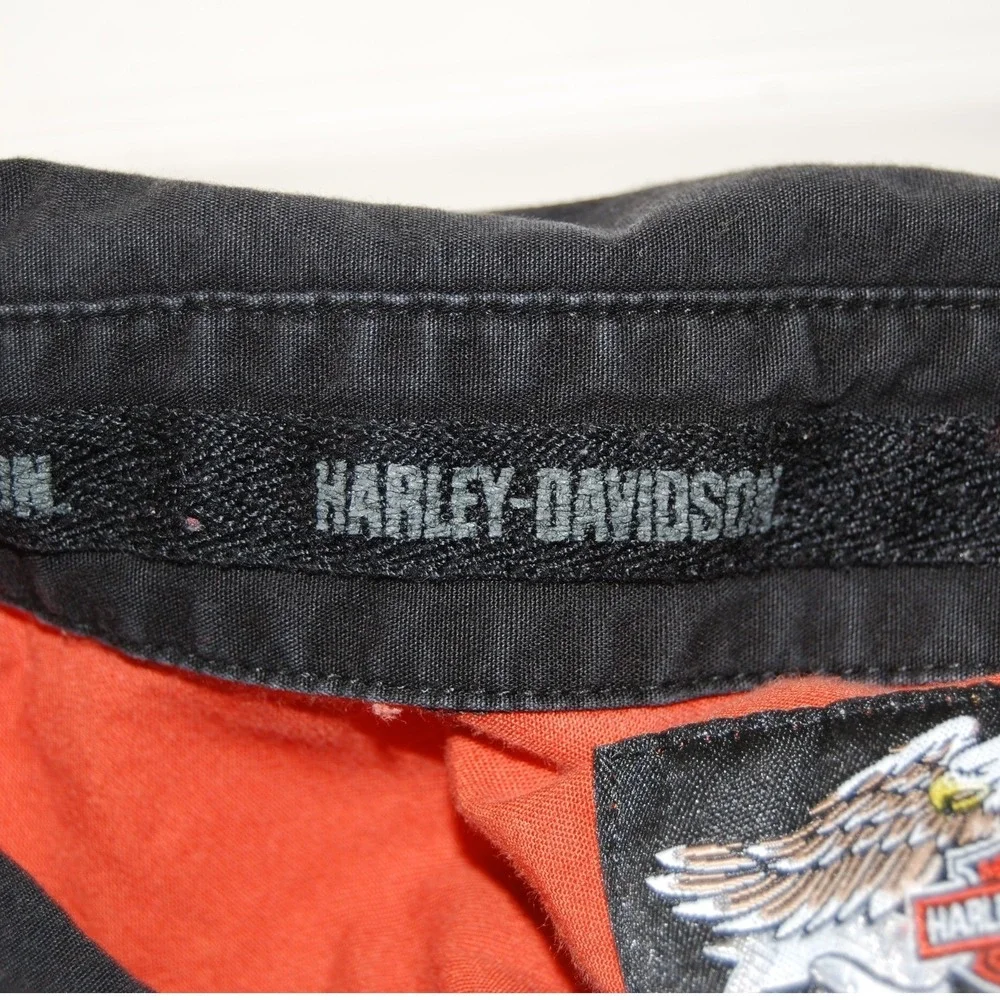 Vtg Harley Davidson Button-up shirt Men's XL long sleeve Embroidered Logos